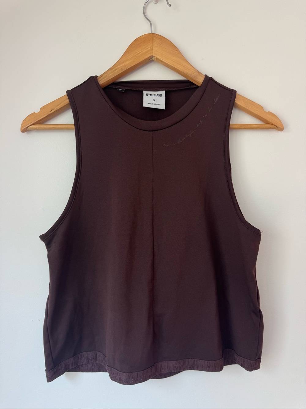 Gymshark x Whitney Simmons Brown Open Back Crop Tank Top Small